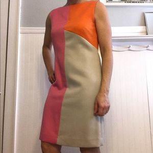 Tahari color block shift dress